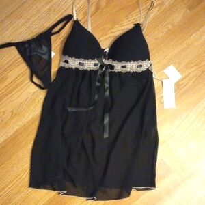 Linea Donatella NegligeeTeddy Nighty 2pc Set